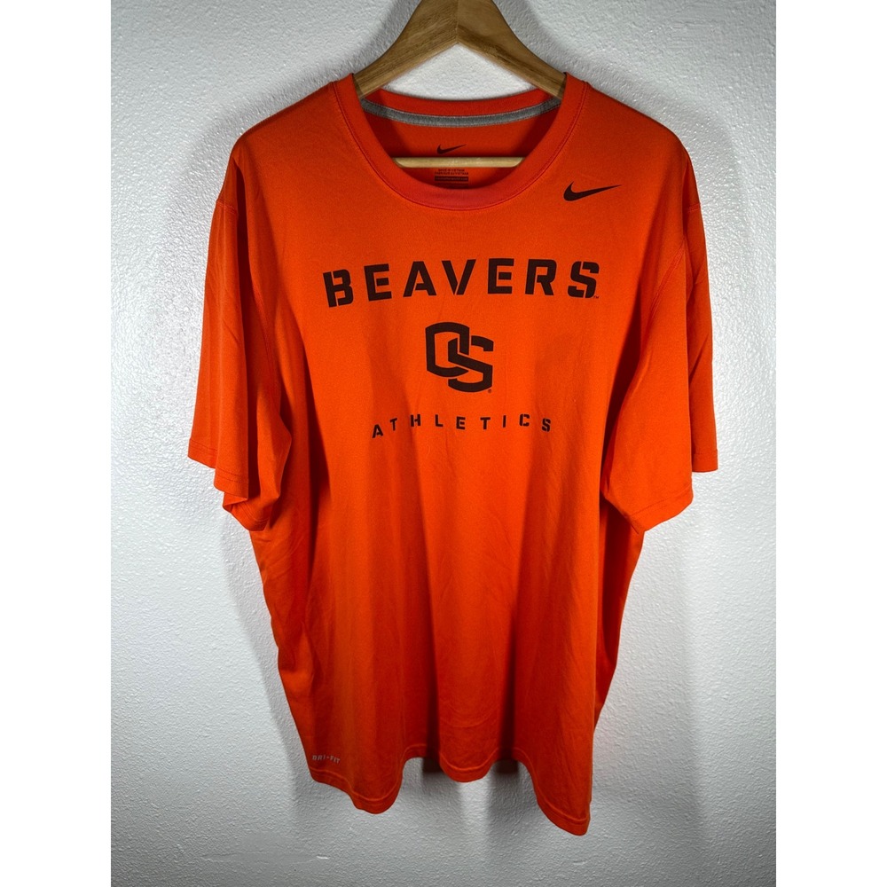 Nike T-Shirt Mens XL Orange Oregon State Beavers Athletics Dri-FIT‎ Short Sleeve